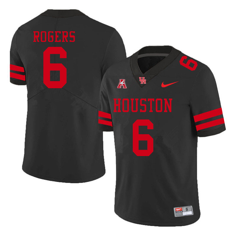 Men #6 Jayce Rogers Houston Cougars College Football Jerseys Sale-Black - Click Image to Close